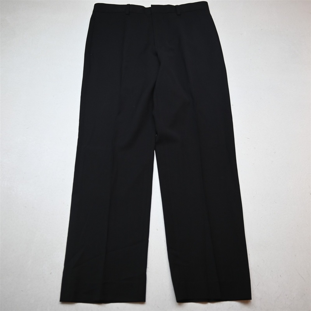 Banana Republic 32x30 Black 100% Wool Italy Woven 619690 Straight Dress Pants